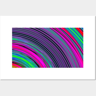 Abstract Colorful Purple Curved Stripes Posters and Art